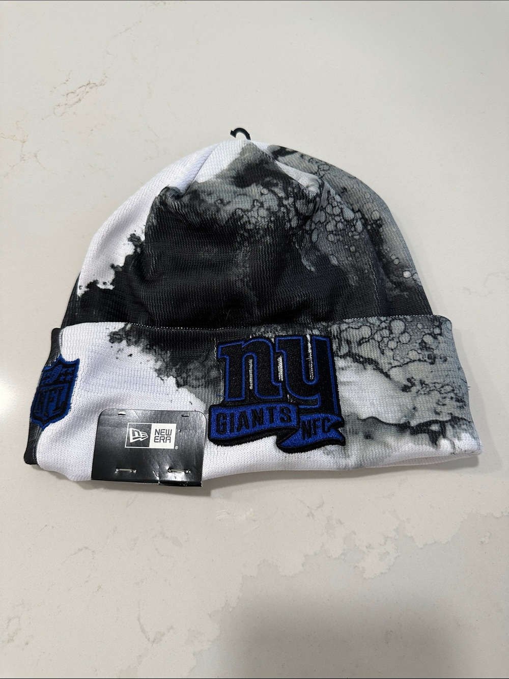 New York Giants Gray Marble Cuff Beanie